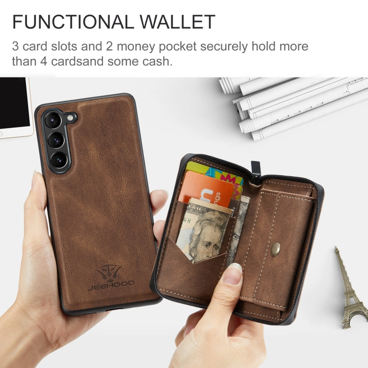 For Samsung Galaxy S23+ 5G JEEHOOD Magnetic Zipper Wallet Leather Phone Case