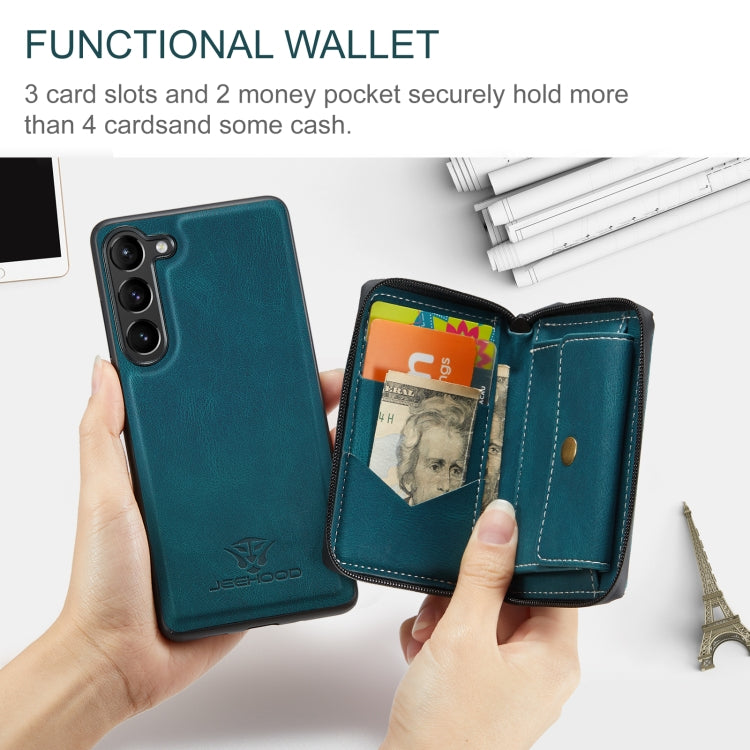 For Samsung Galaxy S23+ 5G JEEHOOD Magnetic Zipper Wallet Leather Phone Case