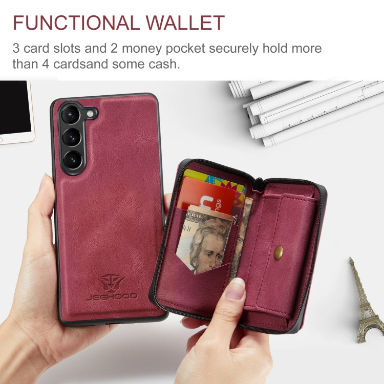 For Samsung Galaxy S23+ 5G JEEHOOD Magnetic Zipper Wallet Leather Phone Case