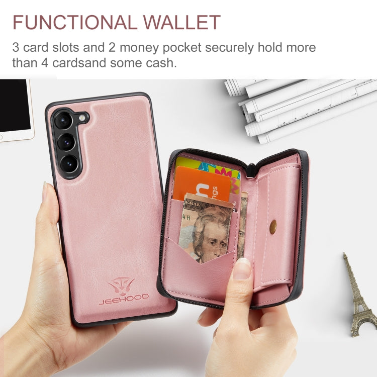 For Samsung Galaxy S23+ 5G JEEHOOD Magnetic Zipper Wallet Leather Phone Case