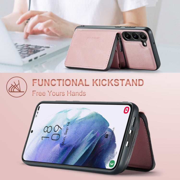 For Samsung Galaxy S23+ 5G JEEHOOD Magnetic Zipper Wallet Leather Phone Case