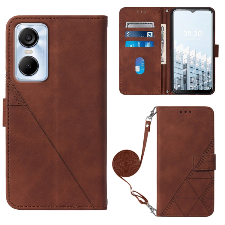 For Tecno Pop 6 Pro Crossbody 3D Embossed Flip Leather Phone Case