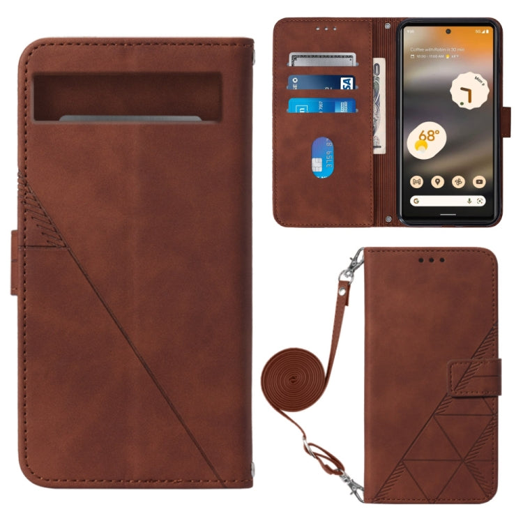 For Google Pixel 7a Crossbody 3D Embossed Flip Leather Phone Case
