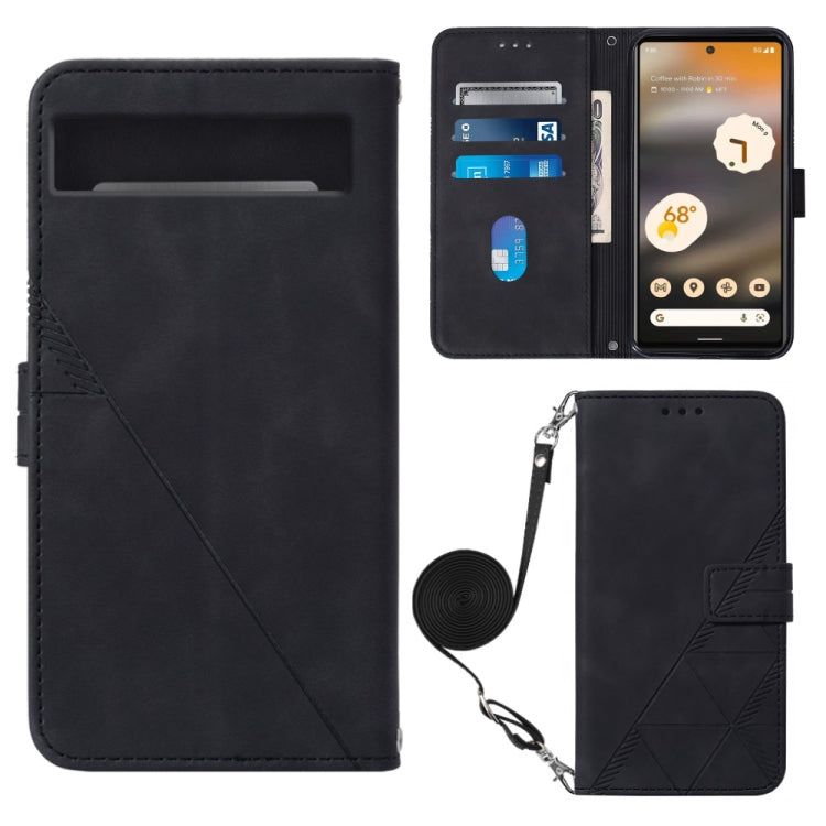 For Google Pixel 7a Crossbody 3D Embossed Flip Leather Phone Case