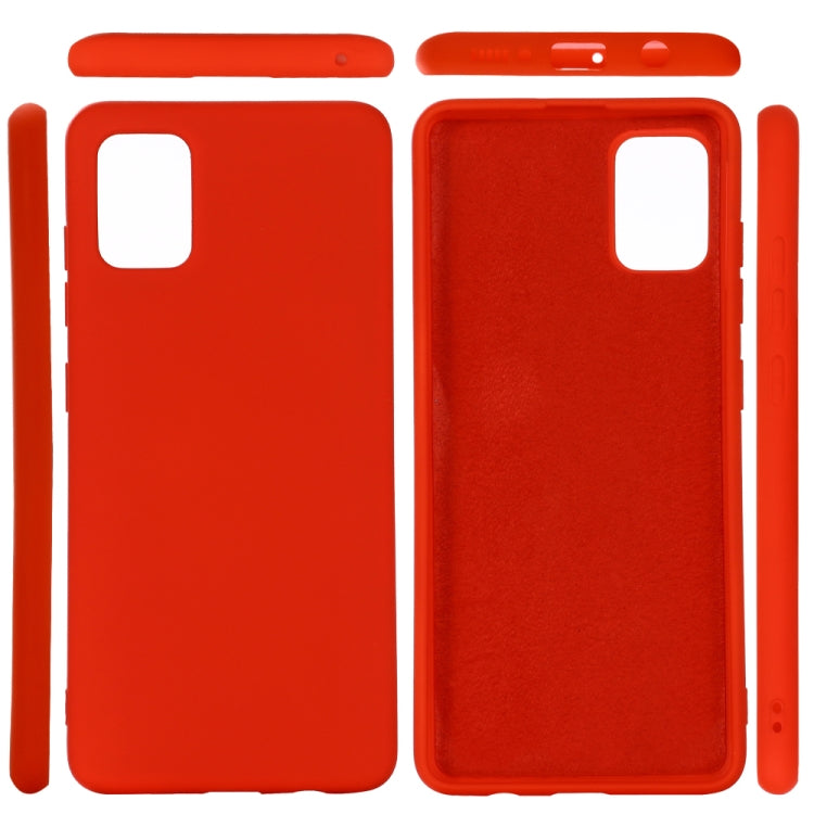 For Galaxy A71 5G Solid Color Liquid Silicone Dropproof Full Coverage Protective Case
