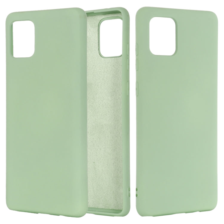 For Galaxy A81 Solid Color Liquid Silicone Dropproof Full Coverage Protective Case