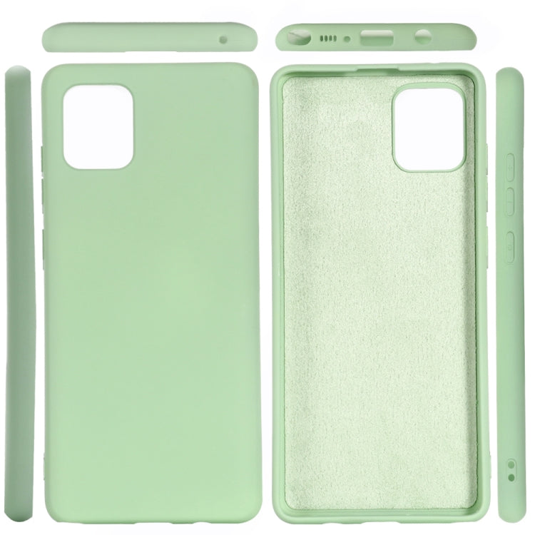 For Galaxy A81 Solid Color Liquid Silicone Dropproof Full Coverage Protective Case