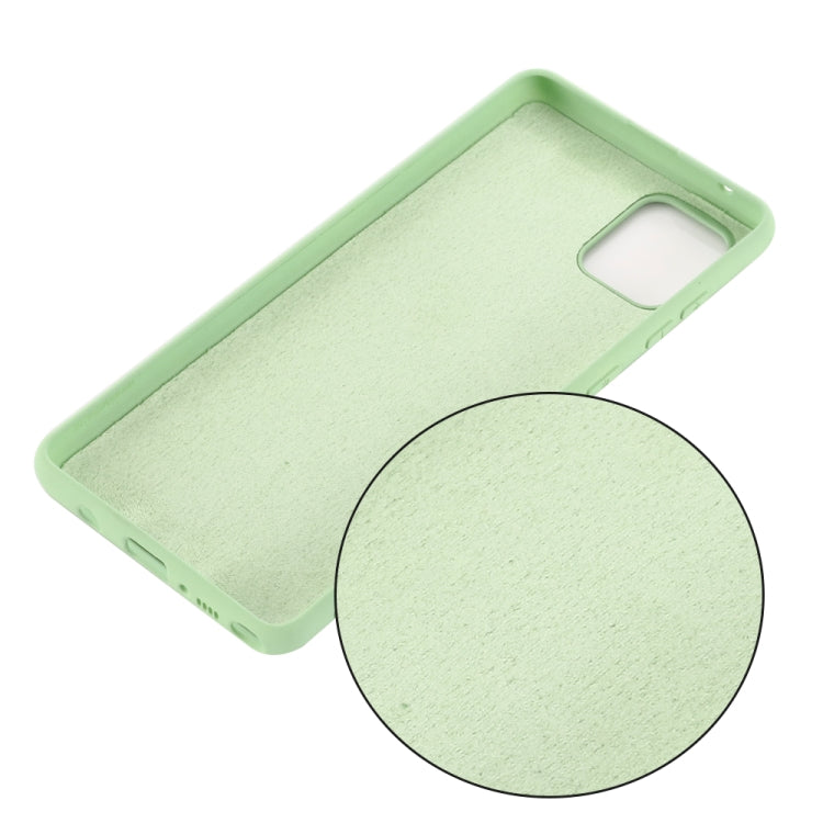 For Galaxy A81 Solid Color Liquid Silicone Dropproof Full Coverage Protective Case