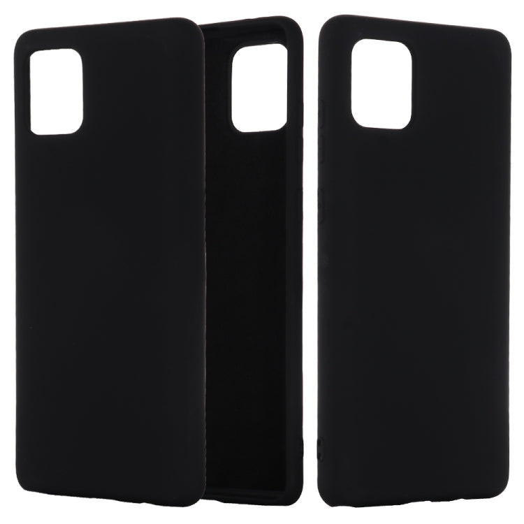 For Galaxy A81 Solid Color Liquid Silicone Dropproof Full Coverage Protective Case