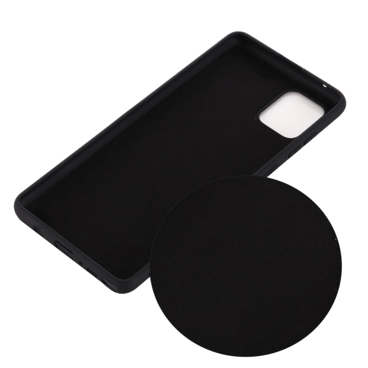 For Galaxy A81 Solid Color Liquid Silicone Dropproof Full Coverage Protective Case