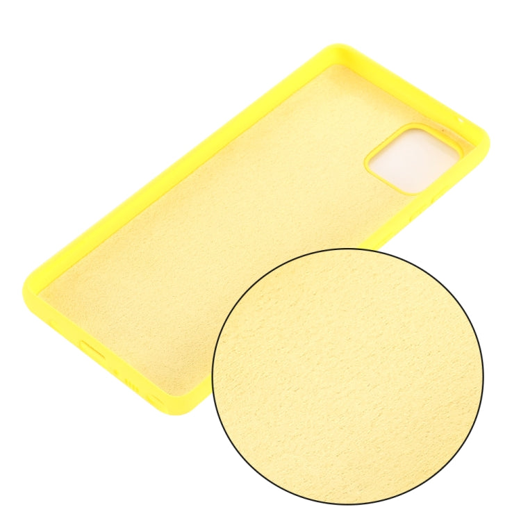 For Galaxy A81 Solid Color Liquid Silicone Dropproof Full Coverage Protective Case