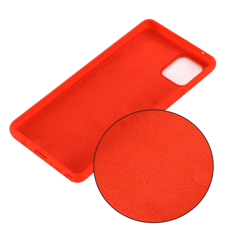 For Galaxy A81 Solid Color Liquid Silicone Dropproof Full Coverage Protective Case