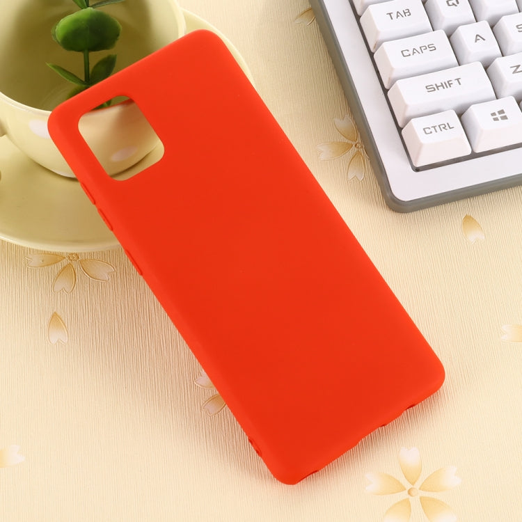 For Galaxy A81 Solid Color Liquid Silicone Dropproof Full Coverage Protective Case