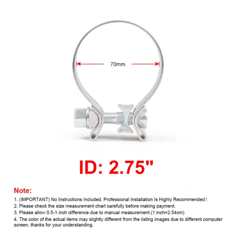 2.75 inch Car Turbo Exhaust Downpipe O-Band Clamp Stainless Steel 304 Flange Clamp
