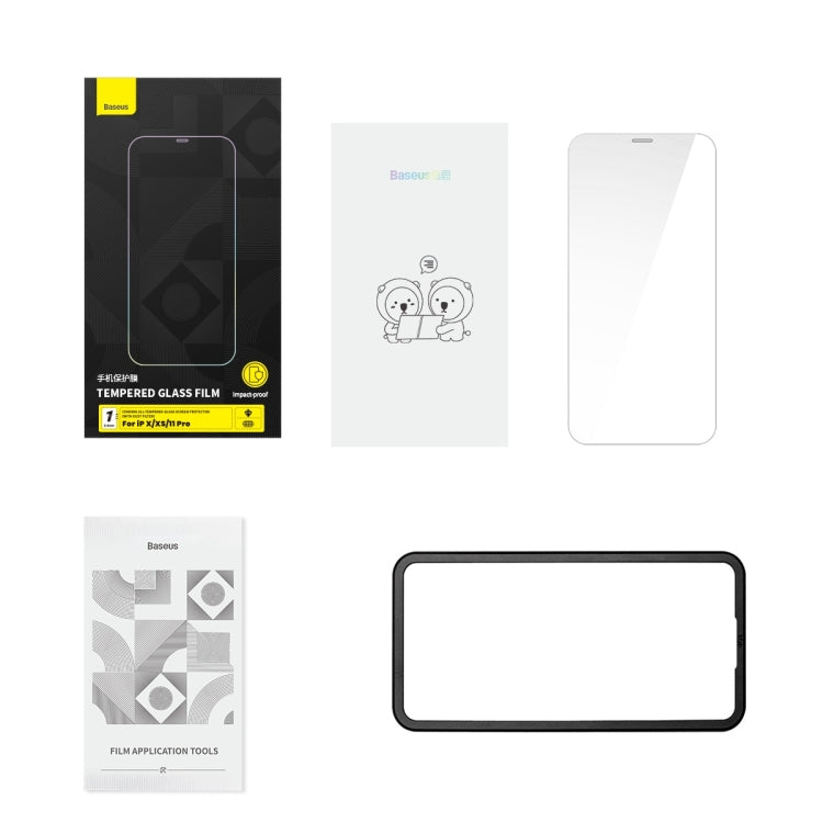 For iPhone X/XS/11 Pro Baseus 0.4mm All-glass Corning Tempered Glass Film