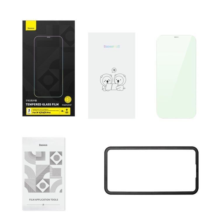 For iPhone X/XS/11 Pro Baseus 0.4mm Corning Anti Blue-ray Tempered Glass Film