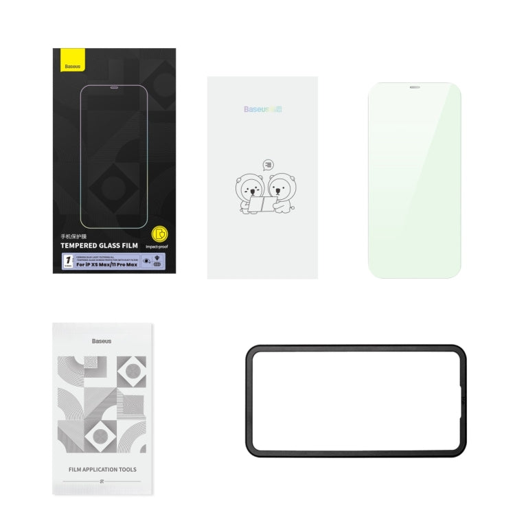For iPhone XS Max/11 Pro Max Baseus 0.4mm Corning Anti Blue-ray Tempered Glass Film
