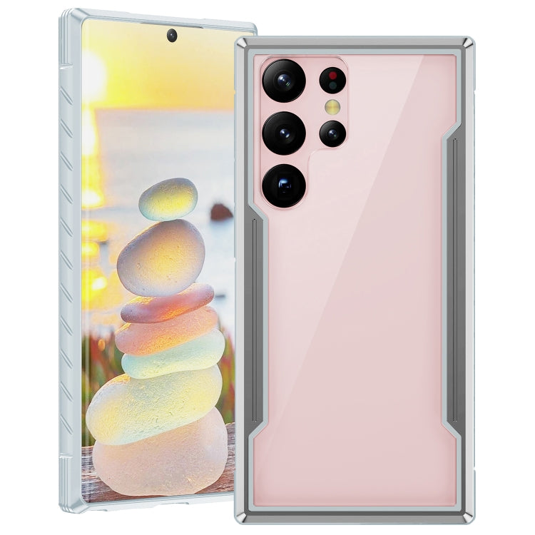 For Samsung Galaxy S23 Ultra 5G iPAKY Thunder Series Aluminum Frame + TPU Bumper + Clear PC Shockproof Phone Case