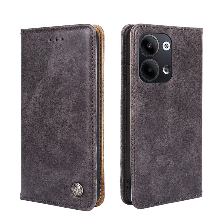 For OPPO Reno9 5G / Reno9 Pro 5G Non-Magnetic Retro Texture Flip Leather Phone Case