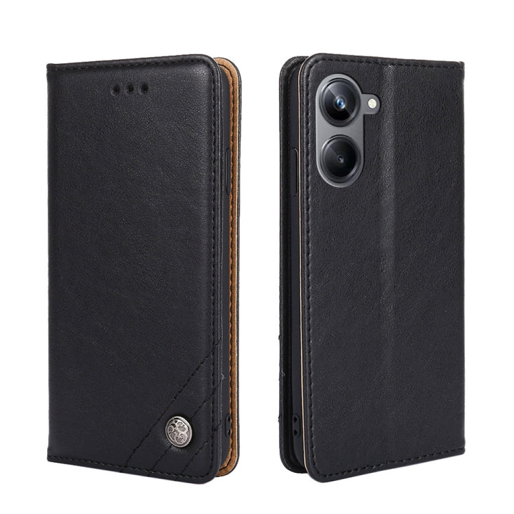 For Realme 10 Pro 5G Non-Magnetic Retro Texture Flip Leather Phone Case