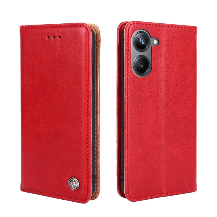 For Realme 10 Pro 5G Non-Magnetic Retro Texture Flip Leather Phone Case