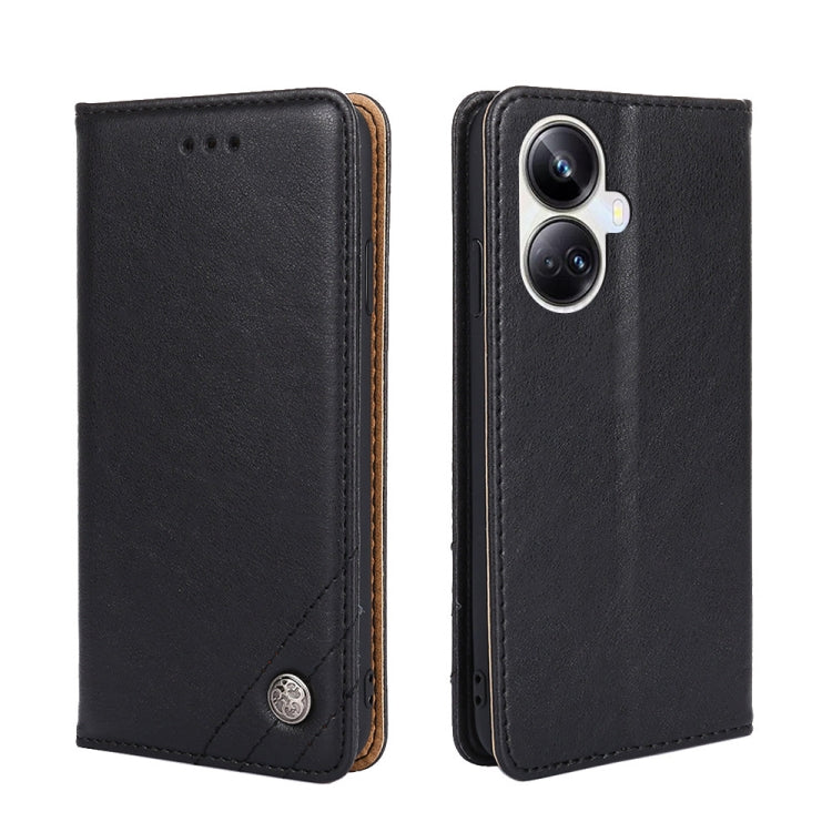 For Realme 10 Pro+ 5G Non-Magnetic Retro Texture Flip Leather Phone Case