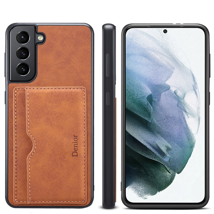 For Samsung Galaxy S23 5G Denior PU Single Card Slot Holder Phone Case