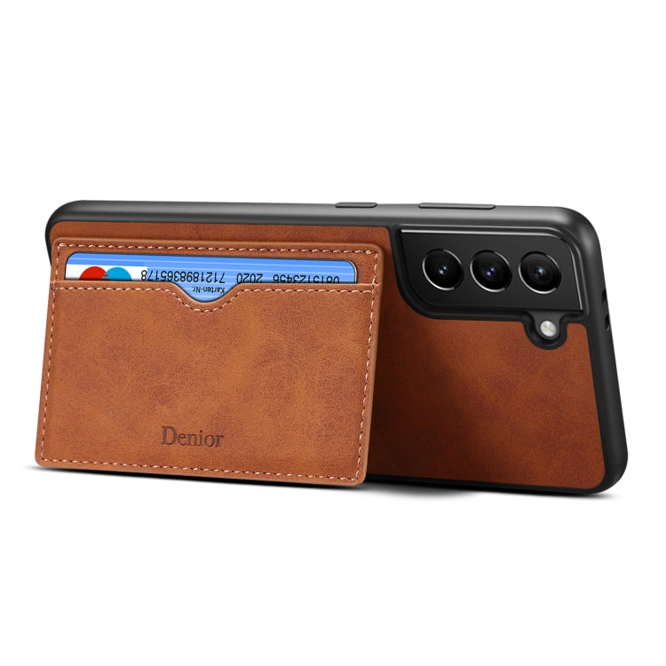 For Samsung Galaxy S23 5G Denior PU Single Card Slot Holder Phone Case
