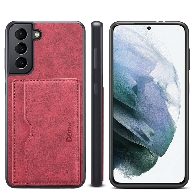 For Samsung Galaxy S23 5G Denior PU Single Card Slot Holder Phone Case
