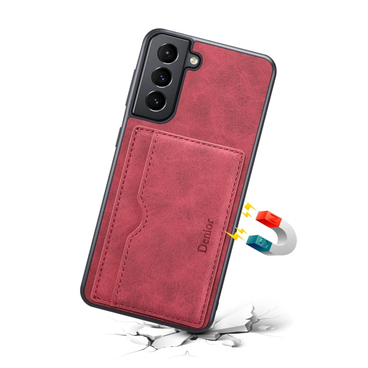 For Samsung Galaxy S23 5G Denior PU Single Card Slot Holder Phone Case