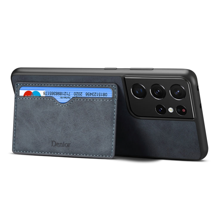 For Samsung Galaxy S23 Ultra 5G Denior PU Single Card Slot Holder Phone Case
