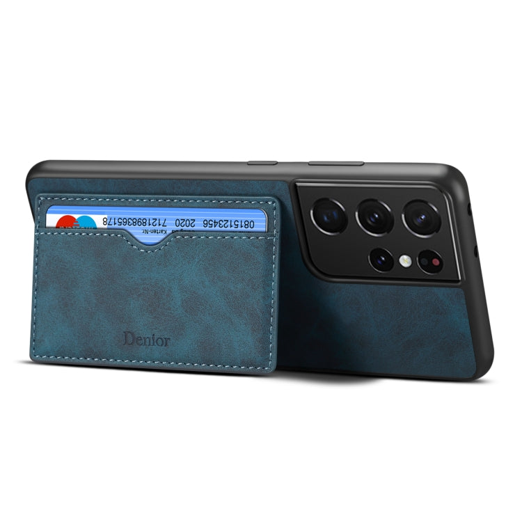 For Samsung Galaxy S23 Ultra 5G Denior PU Single Card Slot Holder Phone Case