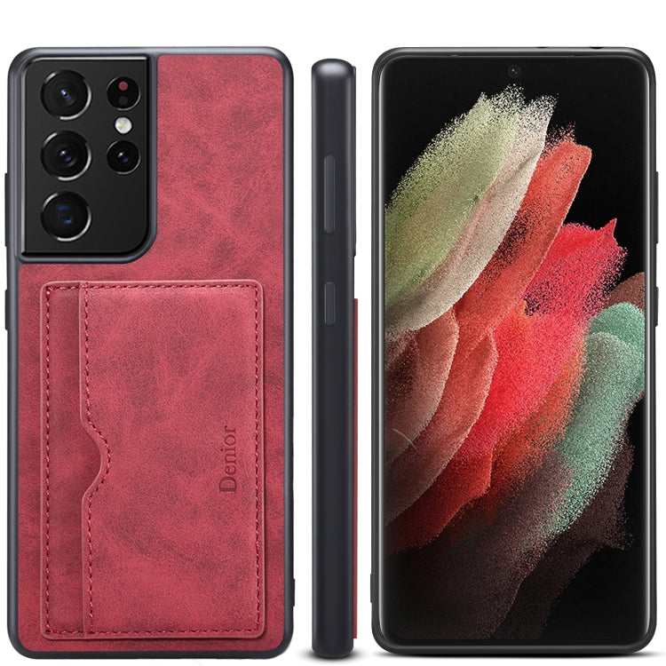 For Samsung Galaxy S23 Ultra 5G Denior PU Single Card Slot Holder Phone Case