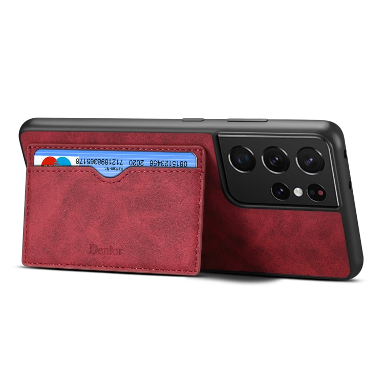 For Samsung Galaxy S23 Ultra 5G Denior PU Single Card Slot Holder Phone Case
