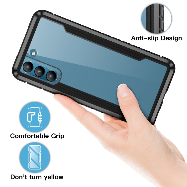 For Samsung Galaxy S22+ 5G iPAKY Thunder Series Aluminum Frame + TPU Bumper + Clear PC Shockproof Phone Case