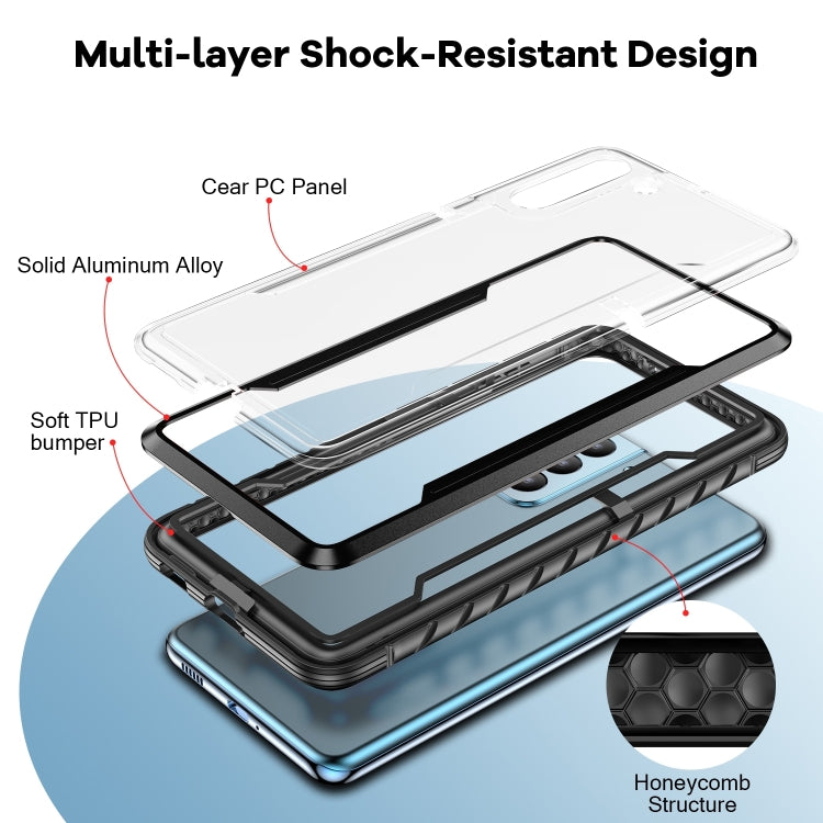 For Samsung Galaxy S23+ 5G iPAKY Thunder Series Aluminum Frame + TPU Bumper + Clear PC Shockproof Phone Case