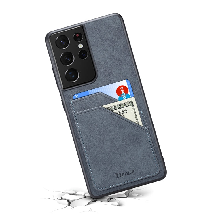 For Samsung Galaxy S23 Ultra 5G Denior PU Dual Card Slot Phone Case