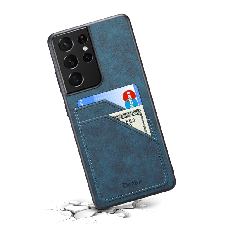 For Samsung Galaxy S23 Ultra 5G Denior PU Dual Card Slot Phone Case