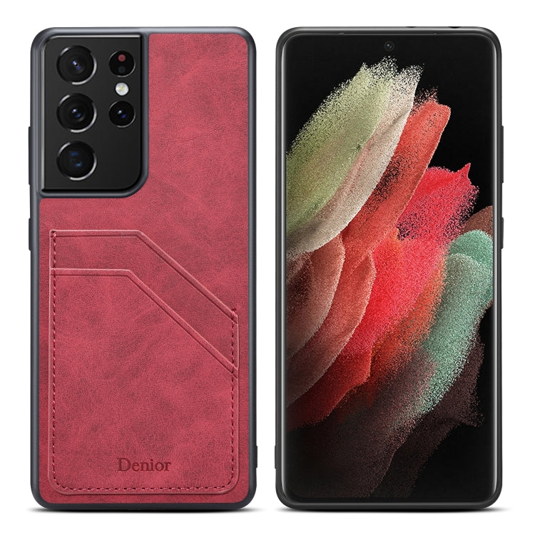 For Samsung Galaxy S23 Ultra 5G Denior PU Dual Card Slot Phone Case