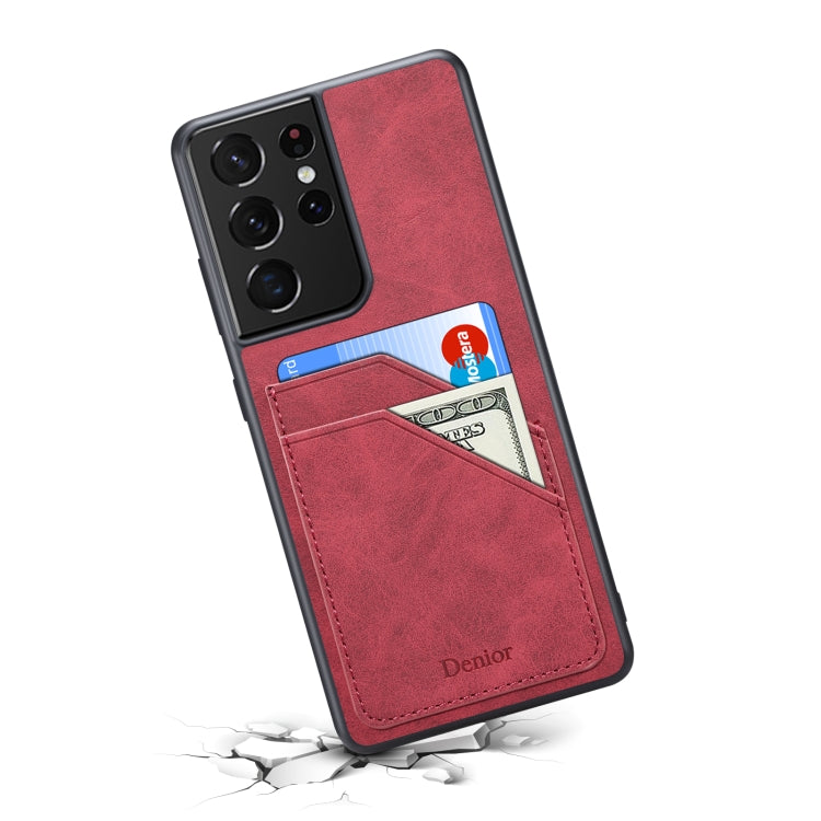 For Samsung Galaxy S23 Ultra 5G Denior PU Dual Card Slot Phone Case