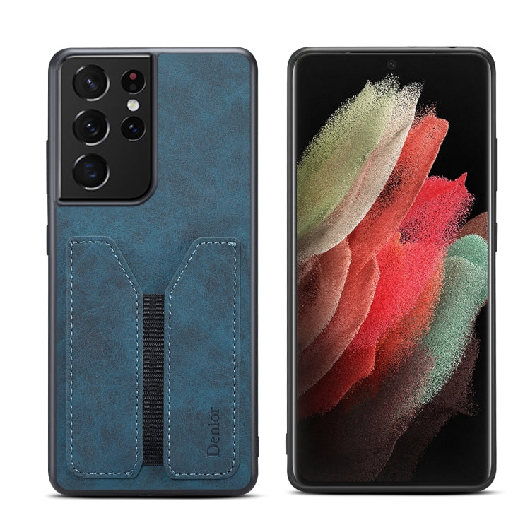 For Samsung Galaxy S23 Ultra 5G Denior DV Elastic Card PU Back Cover Phone Case