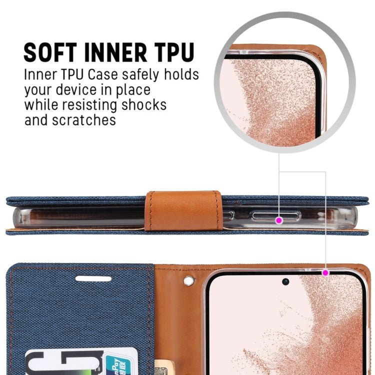 For Samsung Galaxy S23 5G GOOSPERY CANVAS DIARY Fabric Texture Flip Leather Phone Case