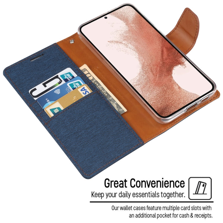 For Samsung Galaxy S23 5G GOOSPERY CANVAS DIARY Fabric Texture Flip Leather Phone Case