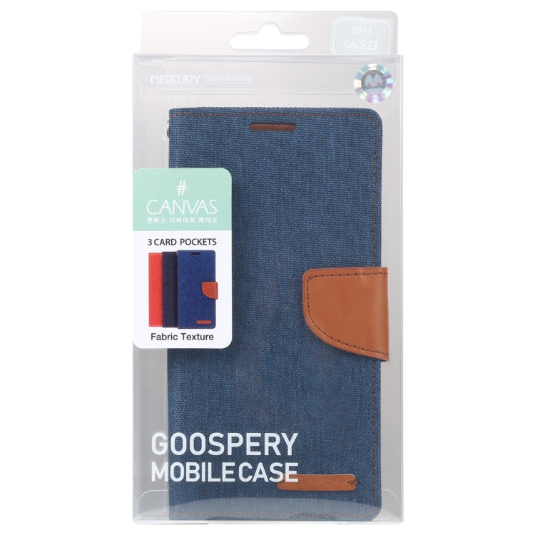 For Samsung Galaxy S23 5G GOOSPERY CANVAS DIARY Fabric Texture Flip Leather Phone Case