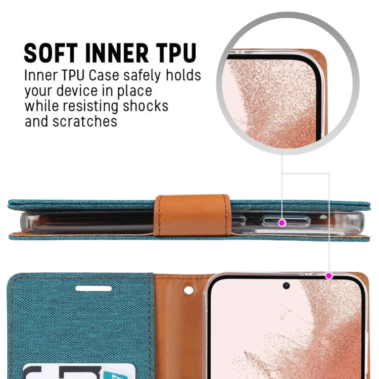 For Samsung Galaxy S23 5G GOOSPERY CANVAS DIARY Fabric Texture Flip Leather Phone Case