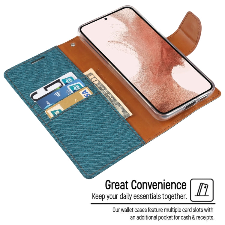 For Samsung Galaxy S23 5G GOOSPERY CANVAS DIARY Fabric Texture Flip Leather Phone Case