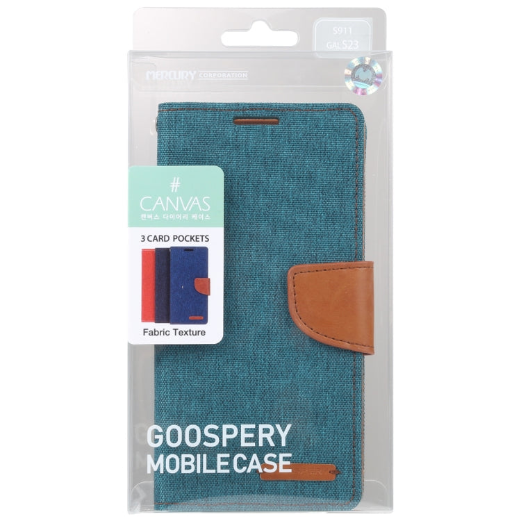 For Samsung Galaxy S23 5G GOOSPERY CANVAS DIARY Fabric Texture Flip Leather Phone Case