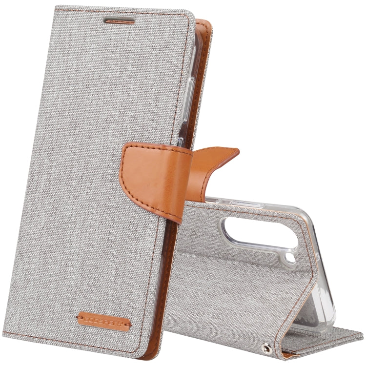 For Samsung Galaxy S23 5G GOOSPERY CANVAS DIARY Fabric Texture Flip Leather Phone Case