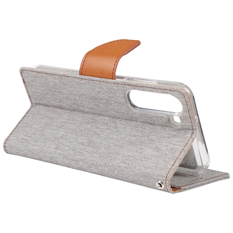 For Samsung Galaxy S23 5G GOOSPERY CANVAS DIARY Fabric Texture Flip Leather Phone Case