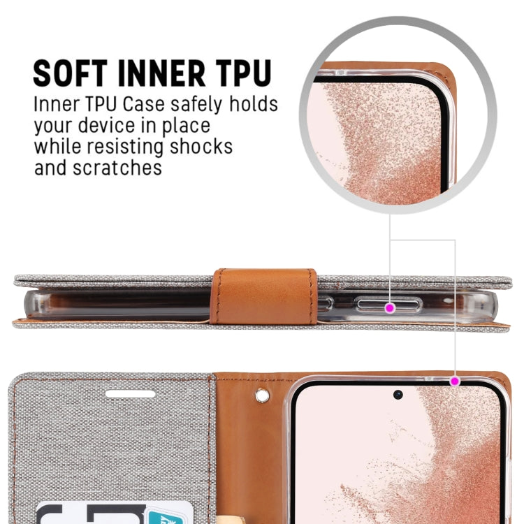 For Samsung Galaxy S23 5G GOOSPERY CANVAS DIARY Fabric Texture Flip Leather Phone Case
